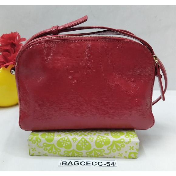 Kate Spade New York Red Patent Leather Zipper Closure Crossbody Bag - Picture 2 of 16